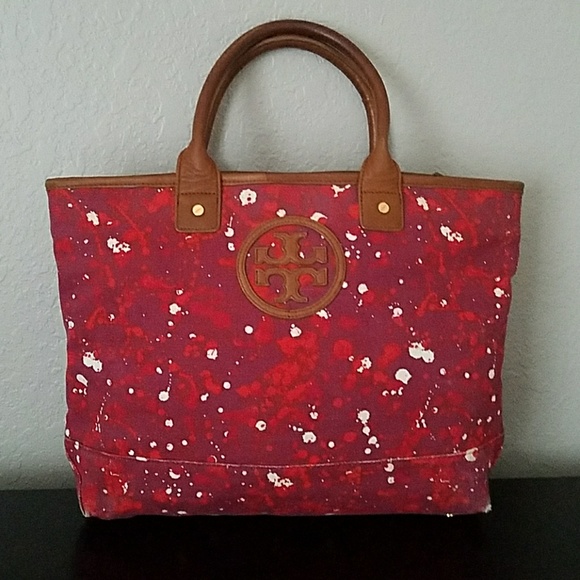 Tory Burch Handbags - Tory Burch Cavas Tote w/ Leather Trim